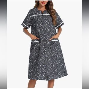 🆕 YOZLY Womens Embroidered Housecoat with Front Pockets Size 3XL